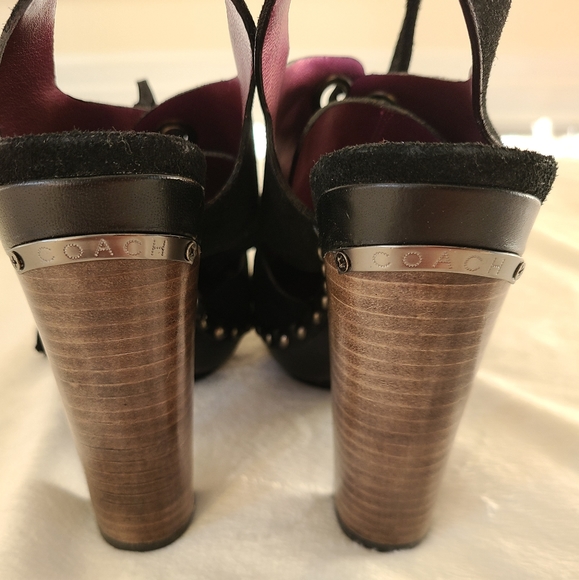 Coach Poppy Rena suede lace up clogs - Picture 3 of 4